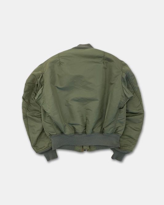 Schott NYC 1980s Made in USA MA-1 Bomber Jacket Green