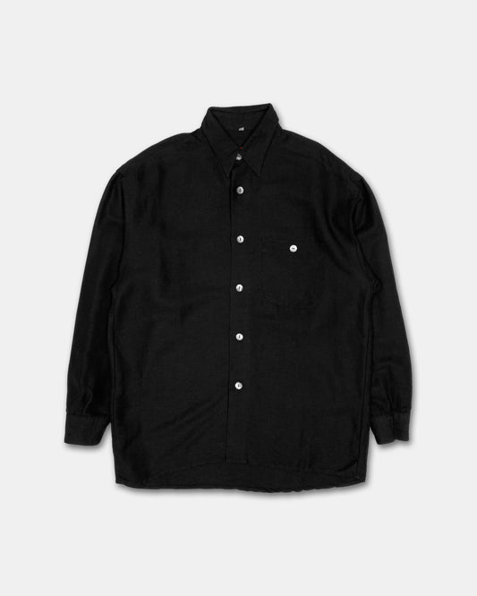 Signum 1990s Oversized Linen Shirt Black