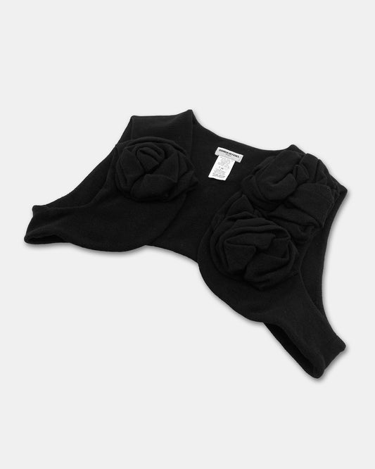 Sonia Rykiel 2000s Black Roses 3D Knit Vest Black