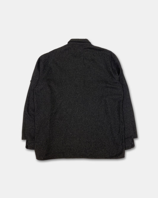 Stone Island by Massimo Osti 1980s Chest Pocket Wool Shirt Dark Grey
