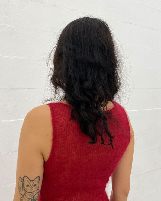 Liu Jo 2000s Super Kid Mohair Wool Dress Dark Red