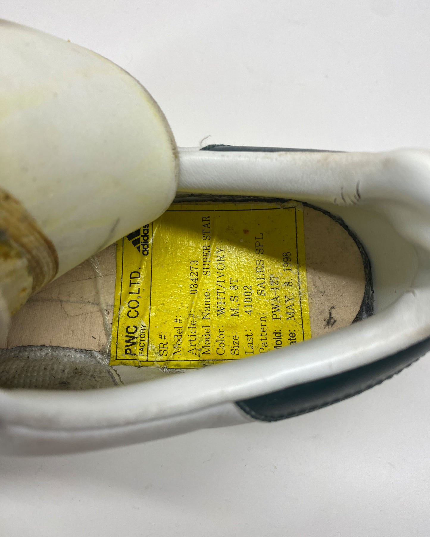 Adidas 1998 Sample Superstar Sneaker White Bottle Green