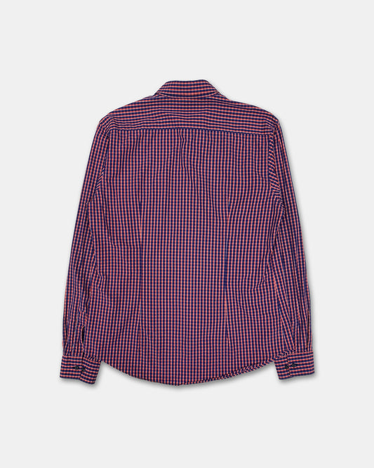 Thomas i Punkt 1990s Black Watch Checkered Shirt Orange Navy