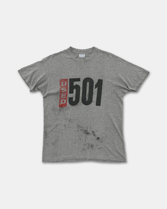 Vintage 1990s Used 501 Single Stitched T-Shirt Grey