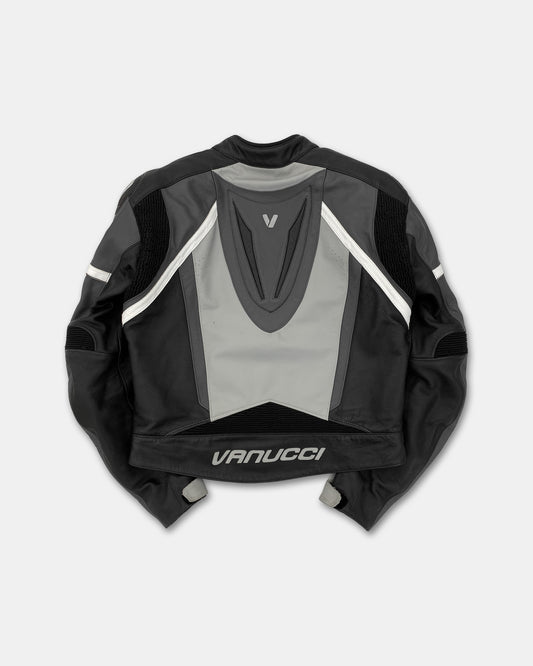 Vanucci 2010s Biker Cow Leatherjacket Grey Black