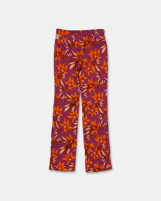 Versace Jeans Couture 1990s Flower All Over Print Pants Purple