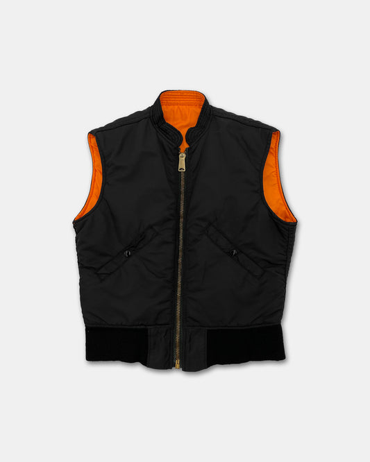 Vintage 1990s Made in USA Bomber Vest Black