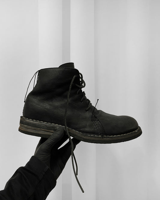 Vintage 2000s Made in Italy Gum-Sole Leather Boots Black