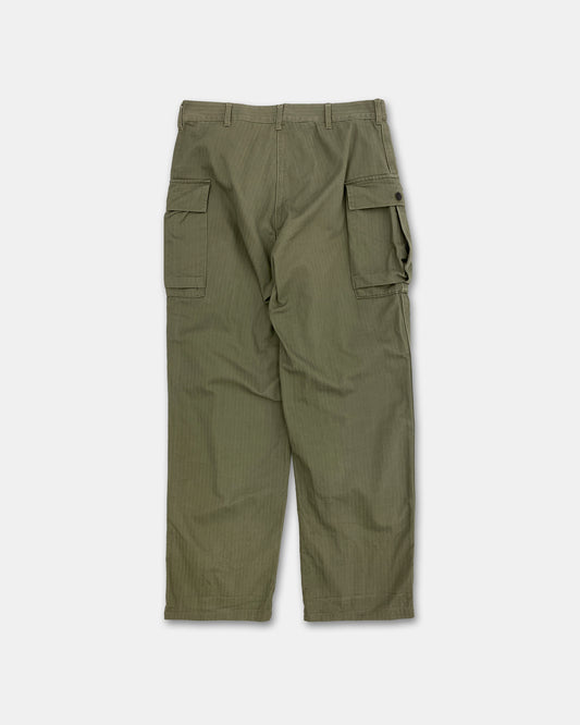 Vintage 2000s Repro WW2 US Military HBT Cargo Pants Khaki Green