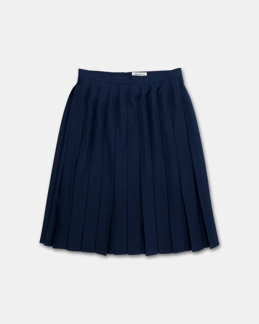 Vintage 1980s Pleated Skirt Navy