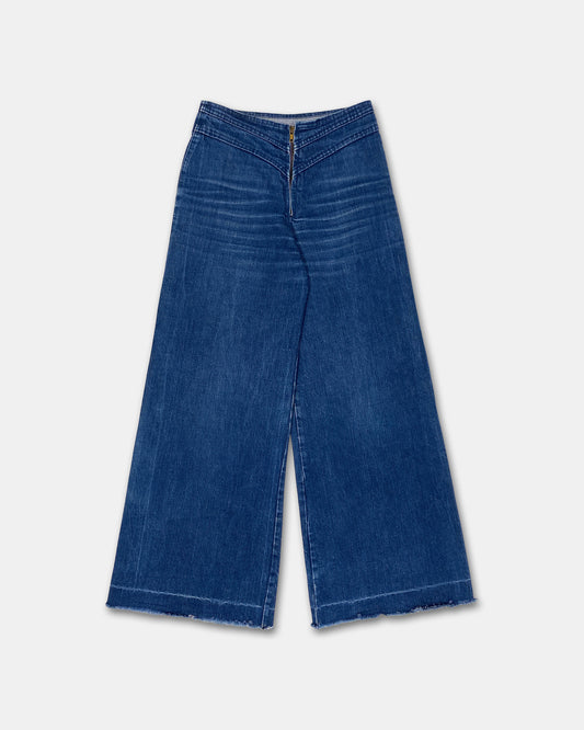Vintage 1970s Ultra Wide Leg Denim Blue
