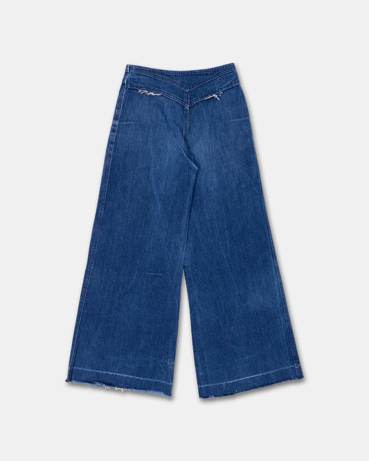 Vintage 1970s Ultra Wide Leg Denim Blue