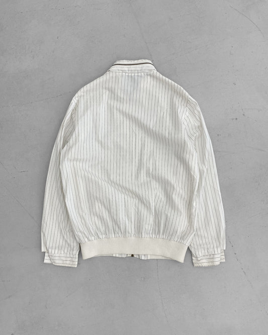Vintage 1980s Striped Light Track Jacket White