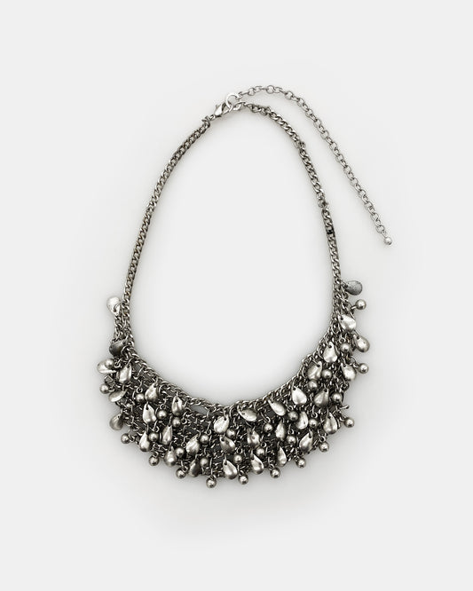 Vintage 1980s Necklace Metallic Silver