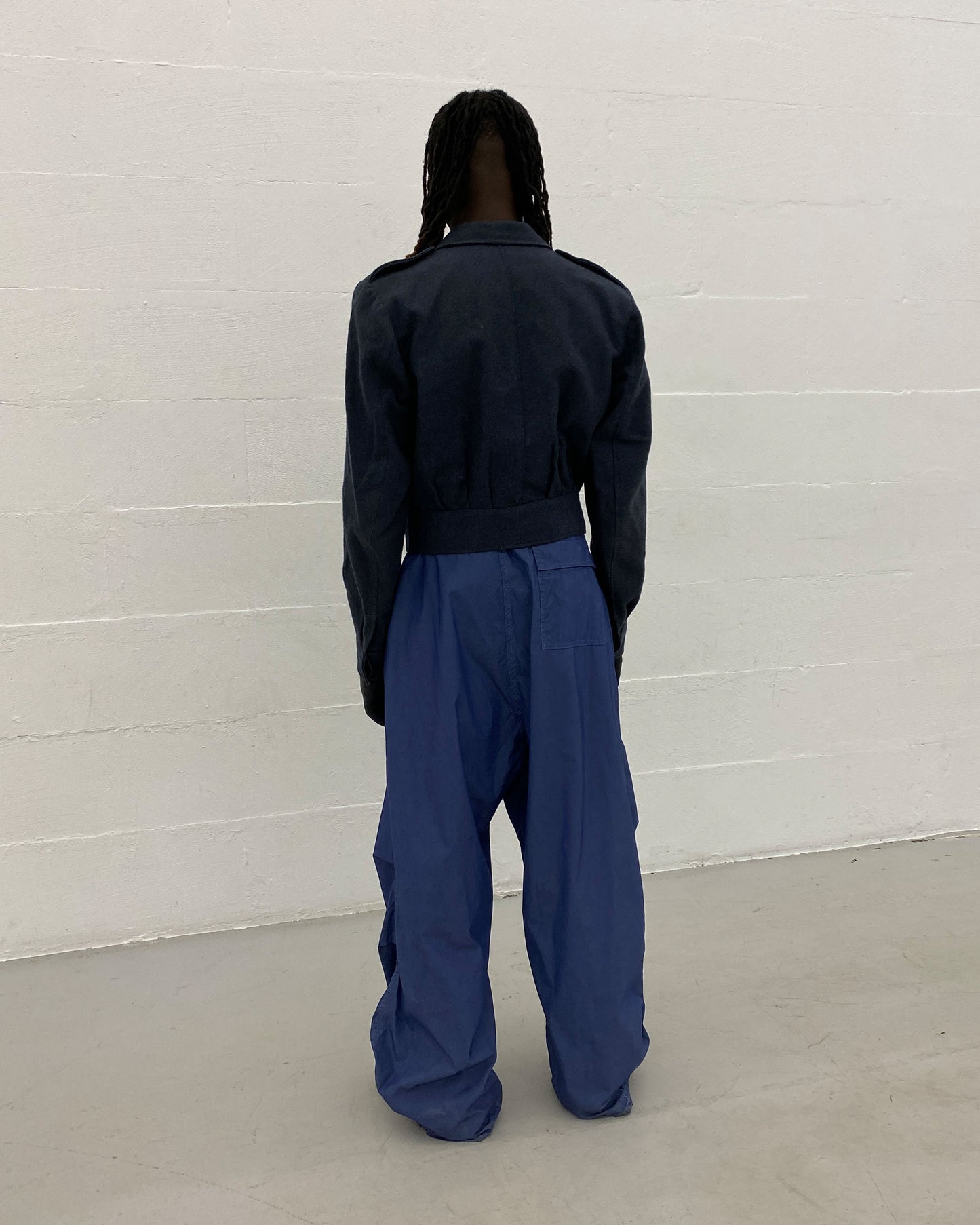 Vintage 1950s Belgian Military Wool Blouse Jacket Navy