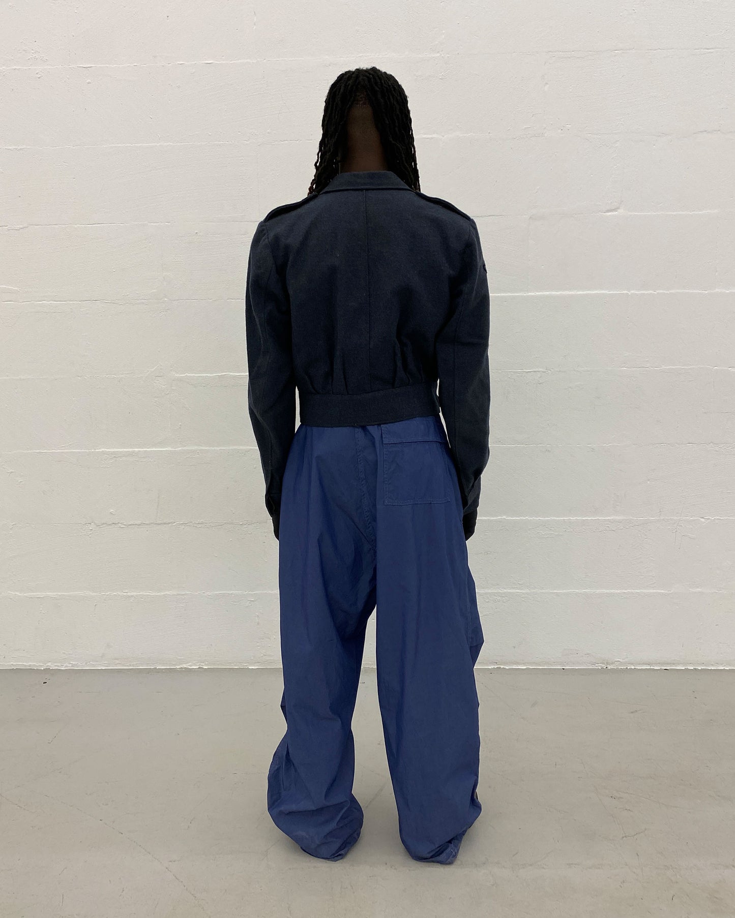 Vintage 1950s Belgian Military Wool Blouse Jacket Navy