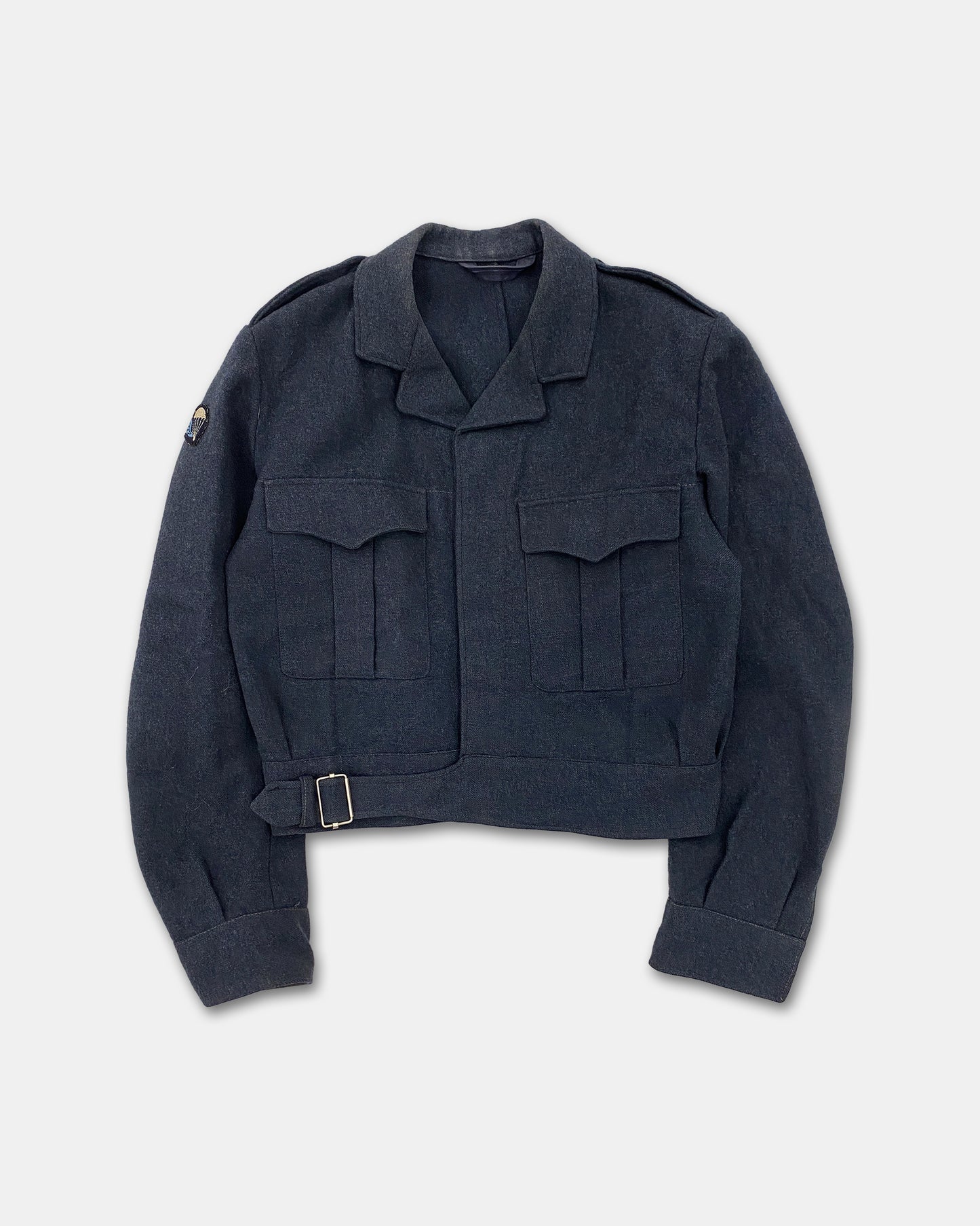 Vintage 1950s Belgian Military Wool Blouse Jacket Navy