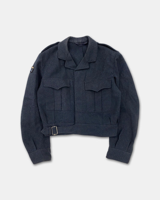 Vintage 1950s Belgian Military Wool Blouse Jacket Navy