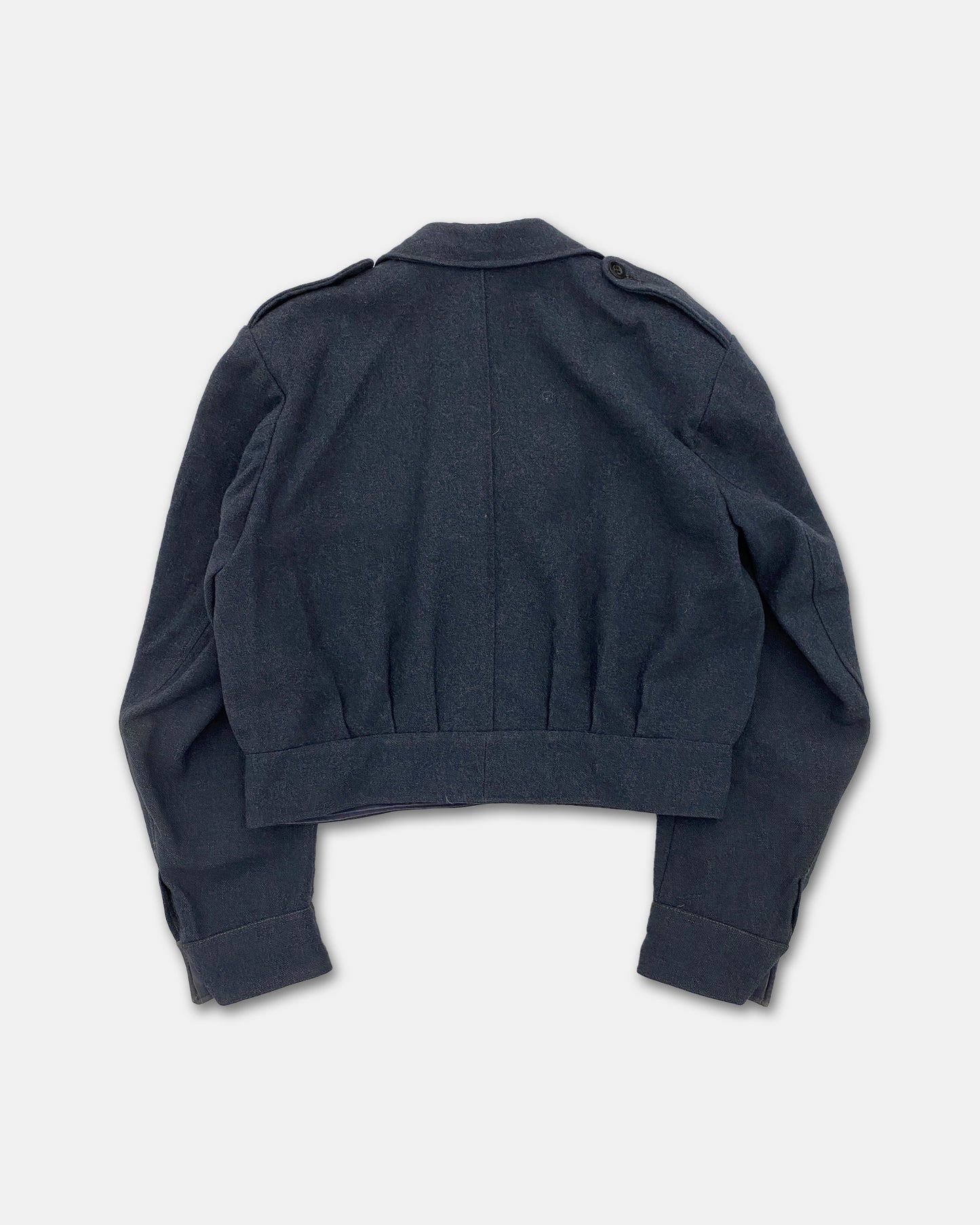 Vintage 1950s Belgian Military Wool Blouse Jacket Navy