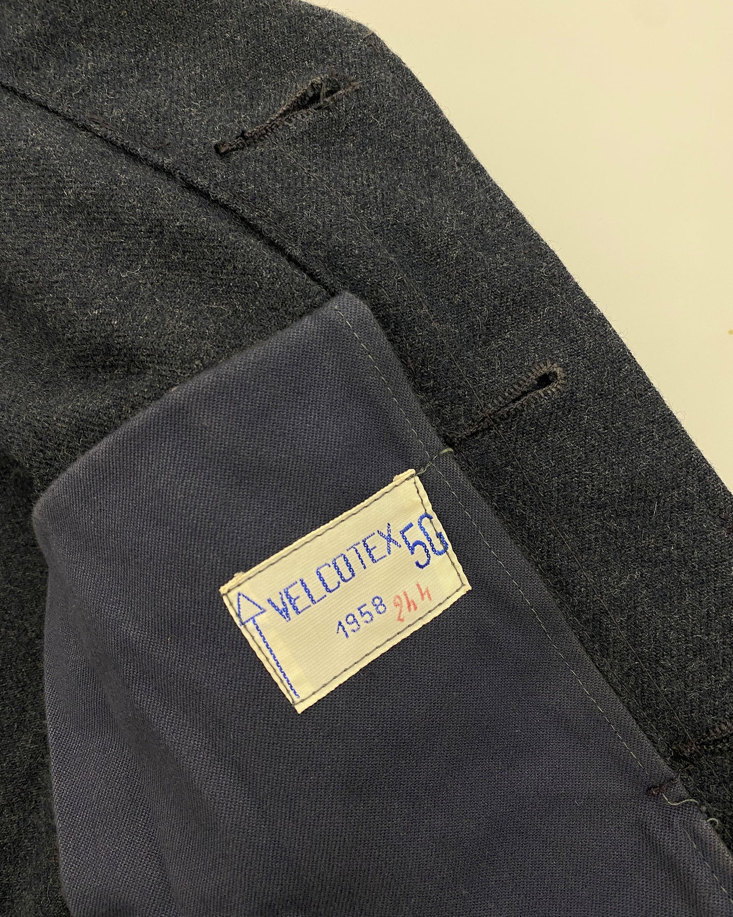 Vintage 1950s Belgian Military Wool Blouse Jacket Navy