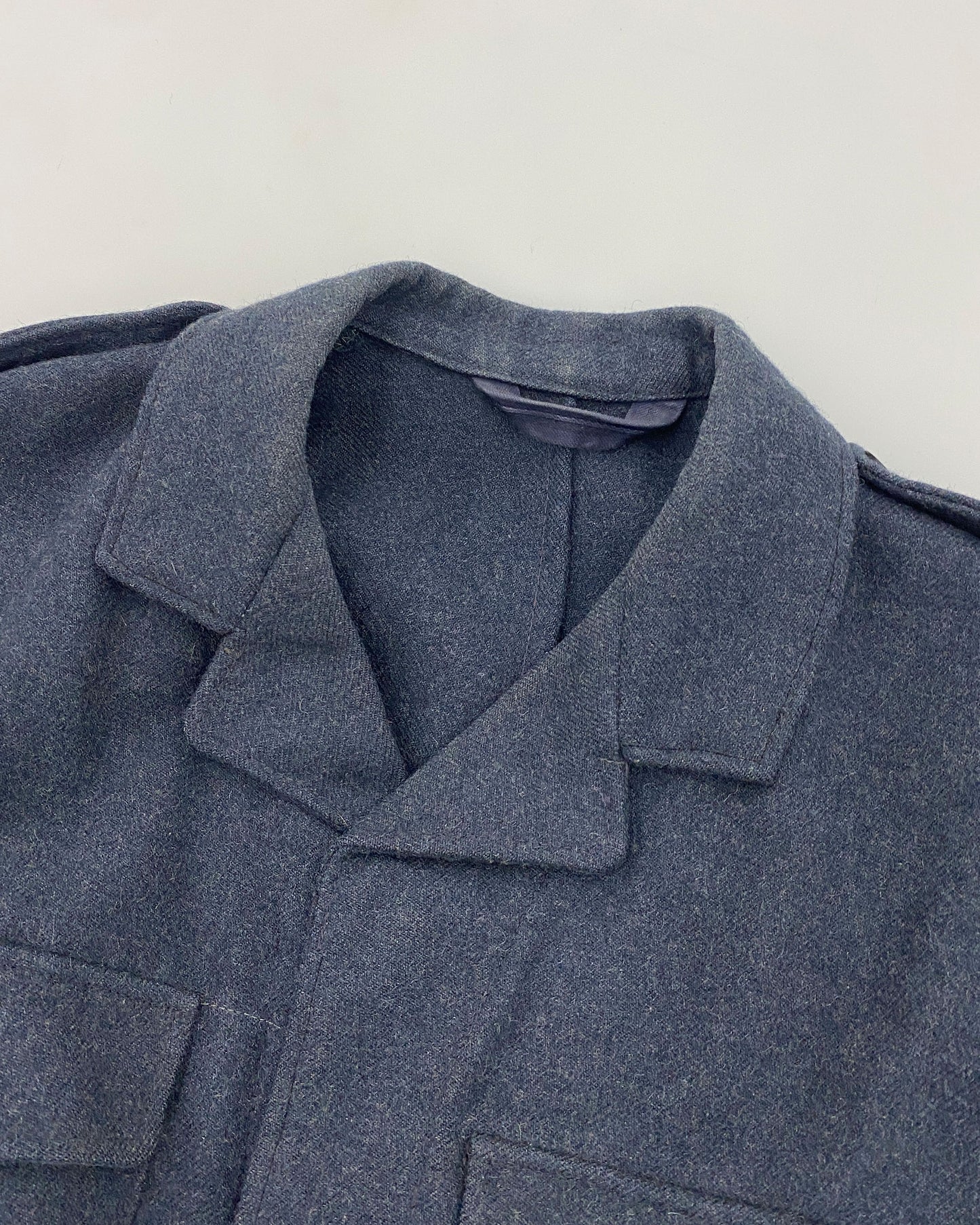 Vintage 1950s Belgian Military Wool Blouse Jacket Navy