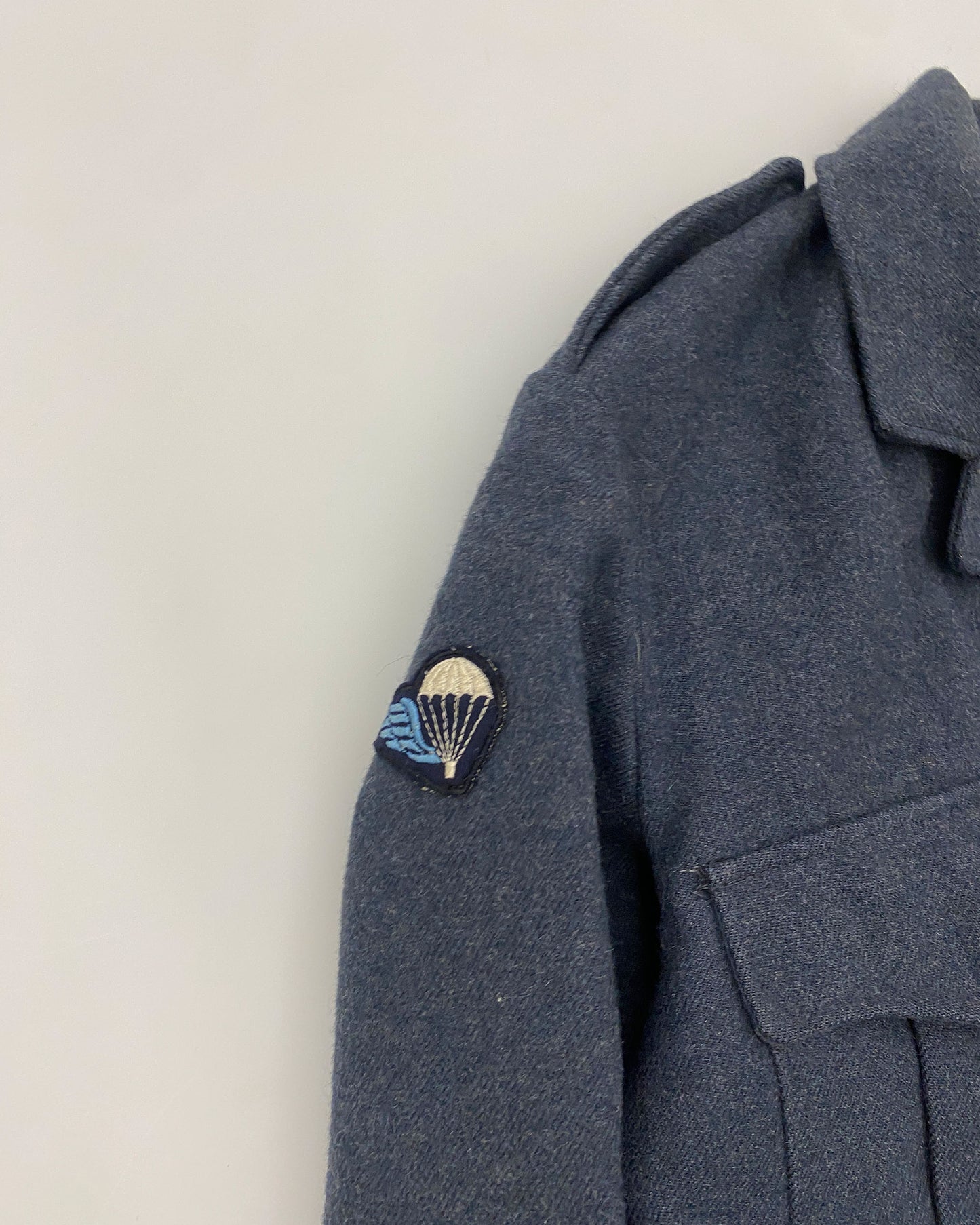 Vintage 1950s Belgian Military Wool Blouse Jacket Navy