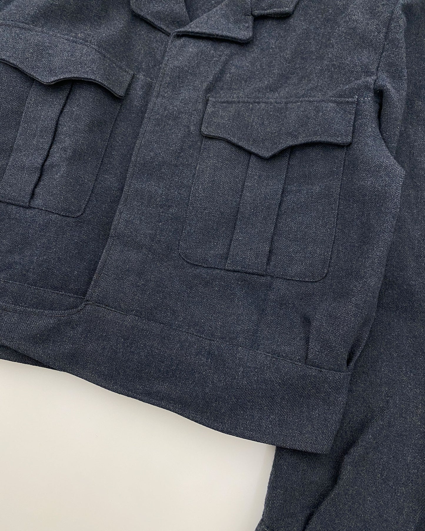 Vintage 1950s Belgian Military Wool Blouse Jacket Navy