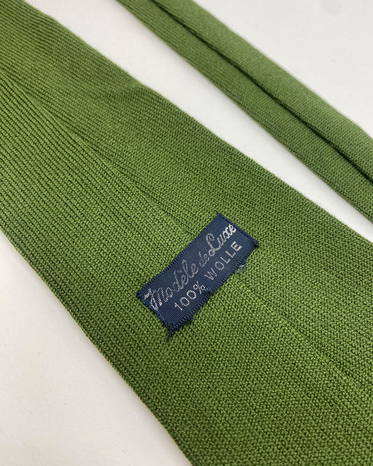 Vintage 1980s Wool Tie Green