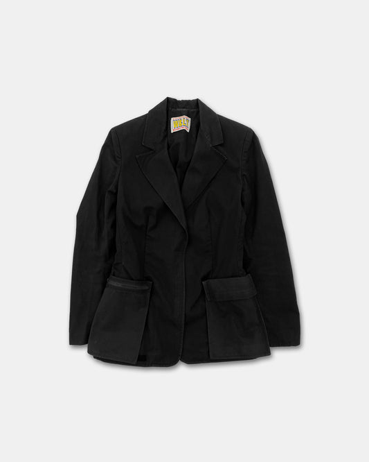 W.&L.T. Walter van Beirendonck 1990s Removable Pockets Velcro Cotton Blazer Jacket Black