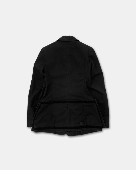 W.&L.T. Walter van Beirendonck 1990s Removable Pockets Velcro Cotton Blazer Jacket Black