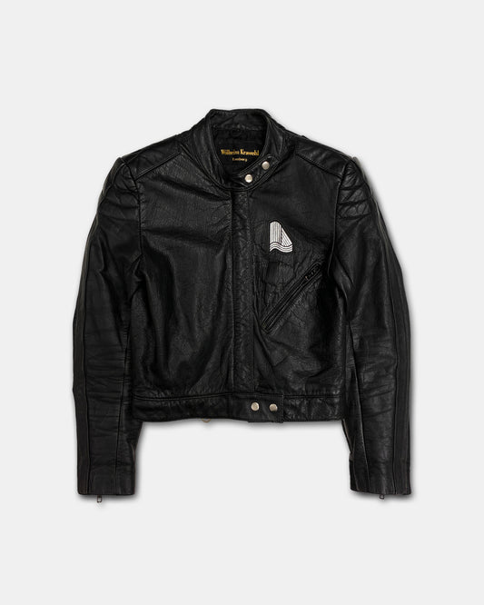 Wilhelm Krawehl 1970s Racing Leather Jacket Black