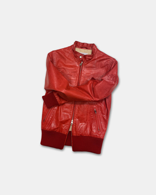 Y-3 2007 Racing Leather Jacket Red