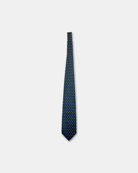 Yves Saint Laurent 1990s Sun Monogram Tie Blue