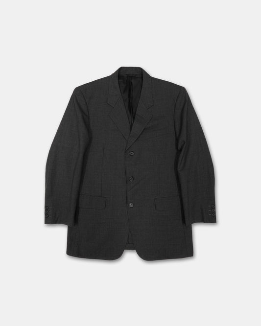 A.A.R. Yohji Yamamoto x Durban 1990s Striped Classic Blazer Jacket Grey