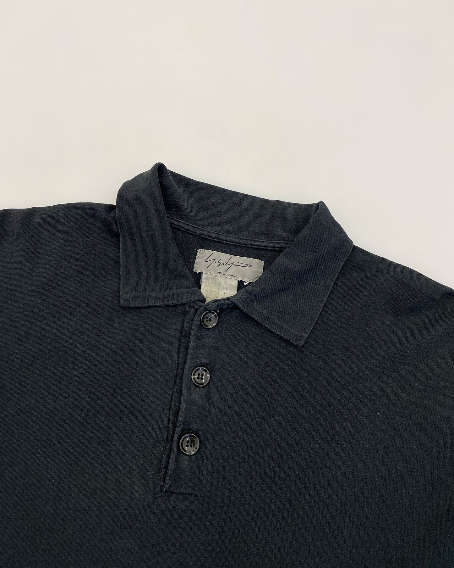 Yohji Yamamoto Pour Homme 2000s Longsleeve Polo Shirt Black