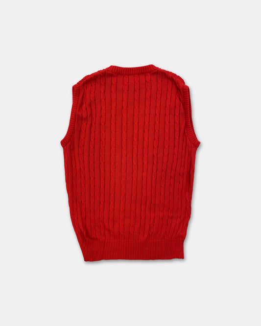 Yves Saint Laurent 1990s Knit Sweater Vest Red