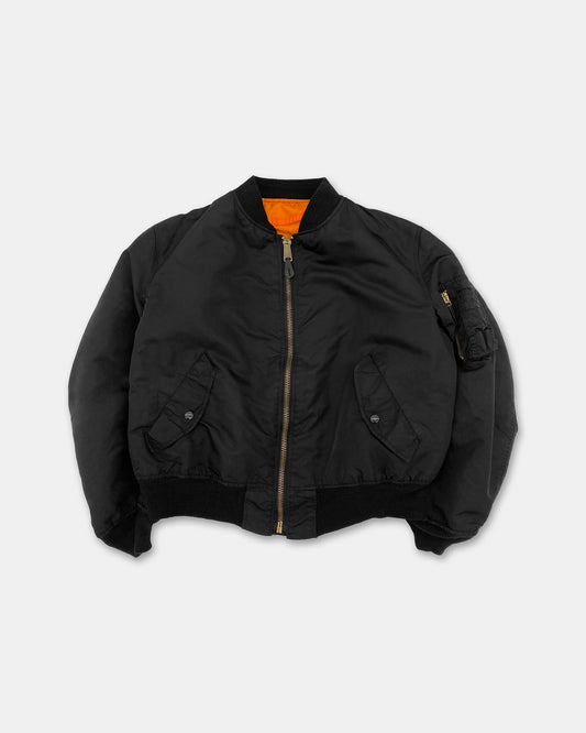 Alpha Industries 1980s Made in USA MA-1 Bomber Jacket Black