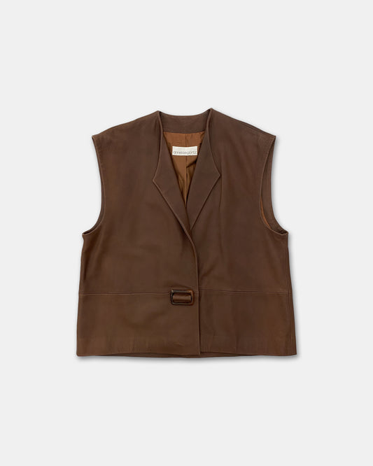 Annette Görtz 1990s Nappa Leather Vest Brown
