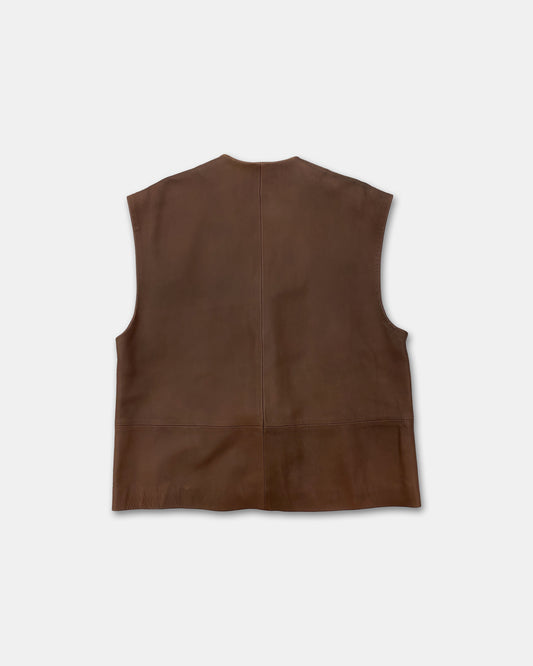Annette Görtz 1990s Nappa Leather Vest Brown
