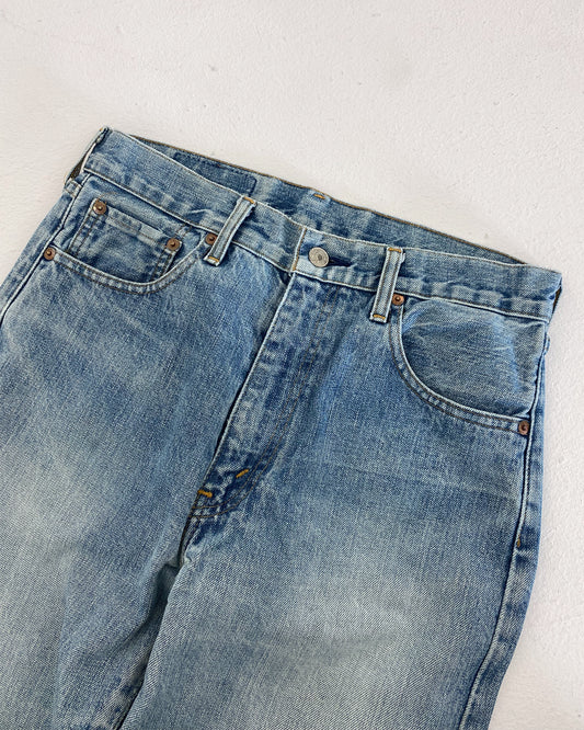 Levis 1992 502xx Japan Big E Selvedge Denim Hellblau