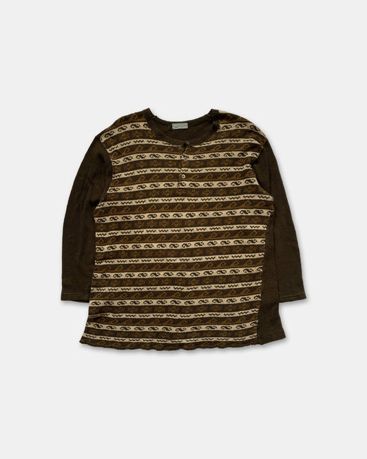 Comme des Garçons Homme AW1997 Asymmetrical Knit Sweater Brown
