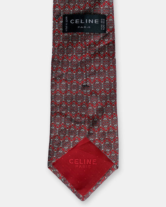 Céline 1990s Pattern Tie Red