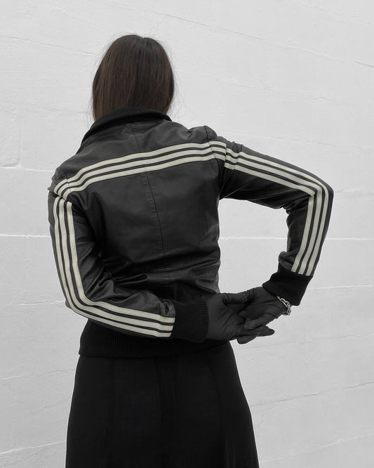 Y-3 2000s Consistent Striped Leatherjacket Black