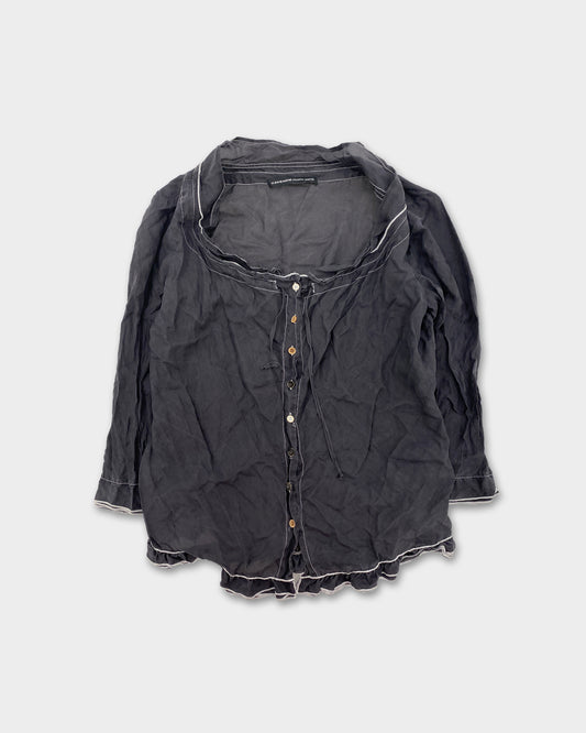 Marithé + François Girbaud 1990er Seidentop Grau
