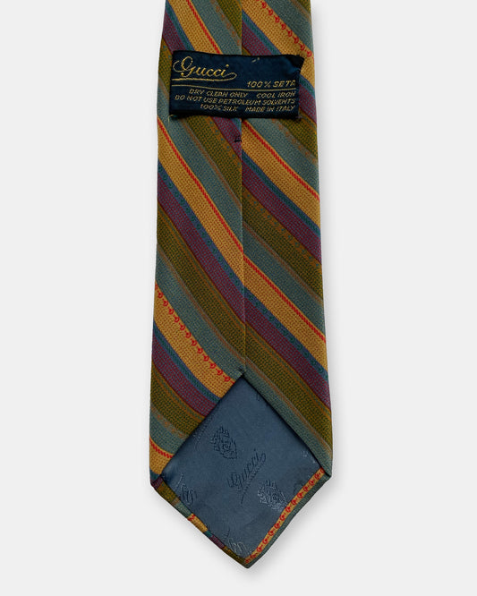 Gucci 1970s Diagonal Striped Tie Multicolor