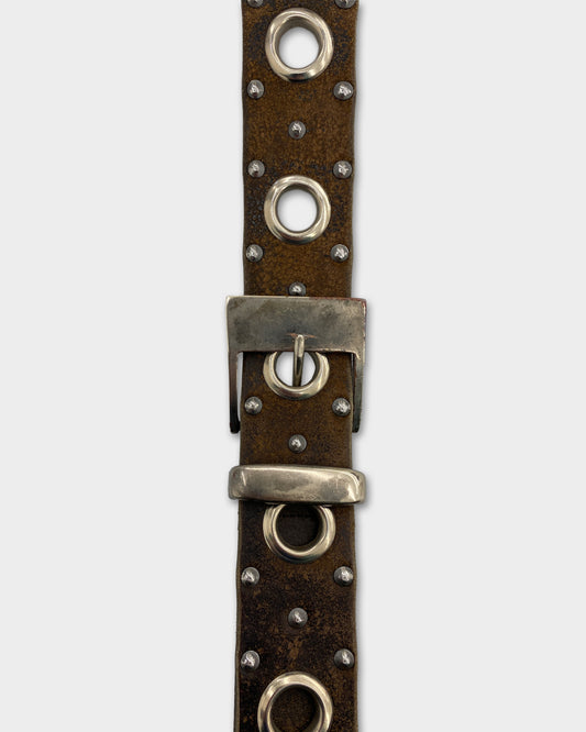Buena Vista 2000s Rivets Leather Belt Brown