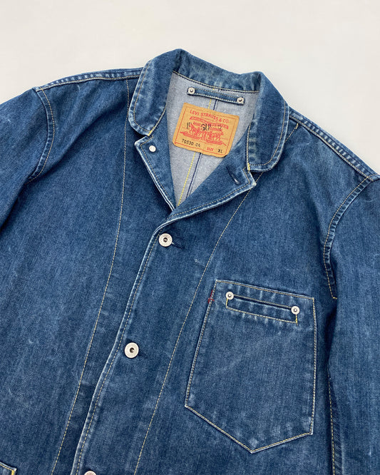 Levis 1990er Muster-Jeansjacke Blau