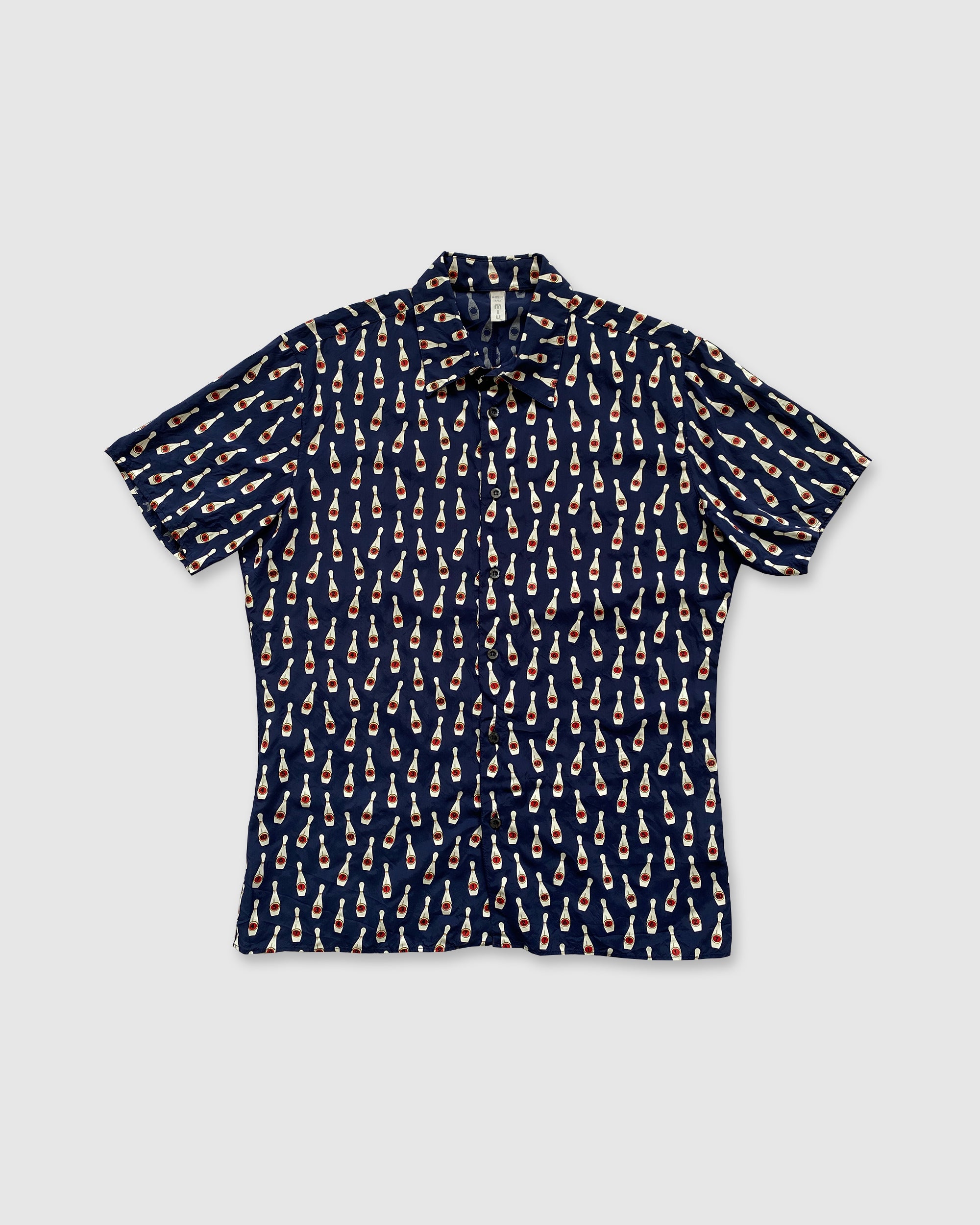 Miu Miu SS2000 Bowling Pin Shirt Navy – Knud Peters