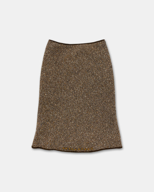 Prada AW2000 Wool Knit Skirt Brown