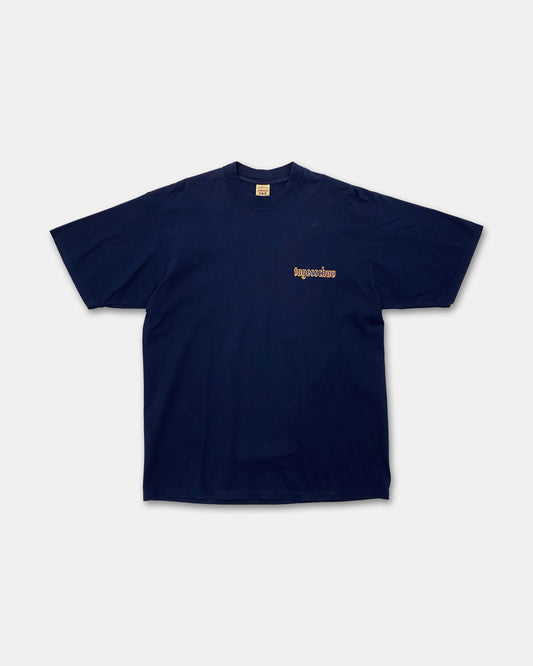 Tagesschau 1990s World Map Backprint T-Shirt Navy